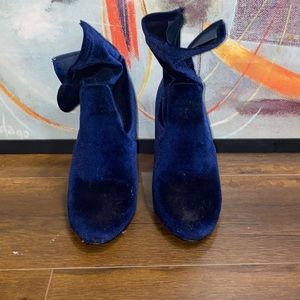 SOLD Blue Faux Suede Steve Madden Heeled Booties